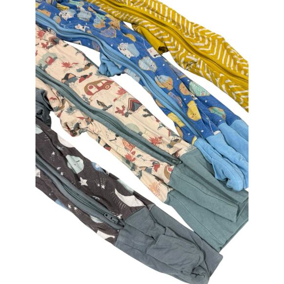 Little Sleepies Bird & Bean Zippy Bamboo Pajamas Baby 4 Pair Size 6-12 M 18-24 M - Picture 2 of 9